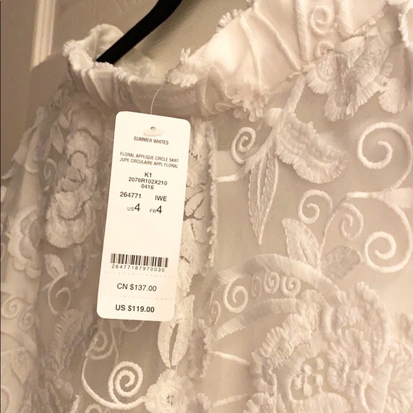 Bebe Laced Floral White Skirt - Picture 2 of 4